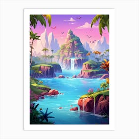 Islands Cartoon 1 Art Print