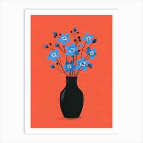 Blue Flowers In A Vase 8 Art Print