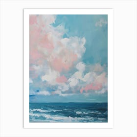 Pink Clouds Over The Ocean Art Print