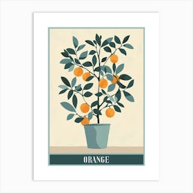 Orange Tree Flat Illustration 1 Poster Art Print