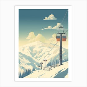 Heavenly Mountain Resort   California Nevada, Usa, Ski Resort Illustration 2 Simple Style Art Print