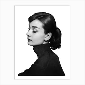 Audrey Portrait, Vintage Black and White Old Photo Art Print