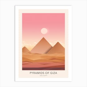Pyramids Of Giza Egypt Travel Poster Art Print