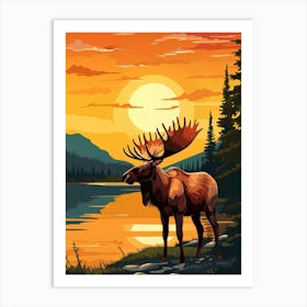 Moose Painting Art Print