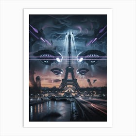 Aliens In Paris 2 Art Print