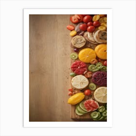 Colorful Fruits And Vegetables Art Print