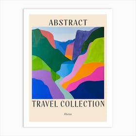 Abstract Travel Collection Poster Bhutan 5 Art Print