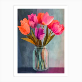 Tulips in a Vase. Floral Watercolor Art Print