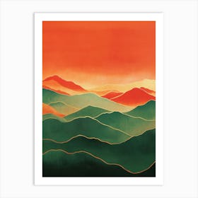 Teal And Orange Landscape 4 Poster