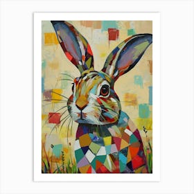 Harlequin Rabbit Painting 3 Art Print