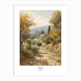 Umbria, Italy 3 Watercolor Travel Poster Art Print