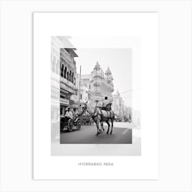 Poster Of Hyderabad, India, Black And White Old Photo 3 Art Print