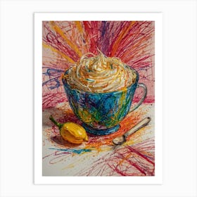 Latte In A Cup Art Print