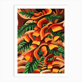 Ferns And Mushrooms Art Art Print