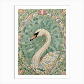 Abstract Swan Mosaic Art Print