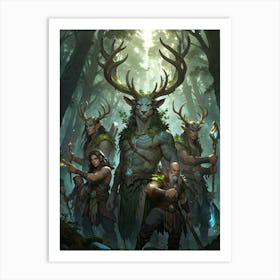 Dwarves In The Forest Art Print