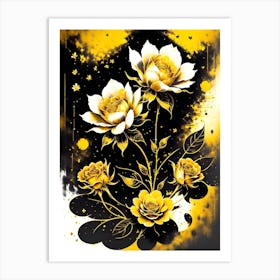 Gold Roses 3 Art Print