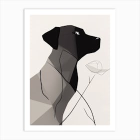Dog Line Art Abstract 1 Art Print