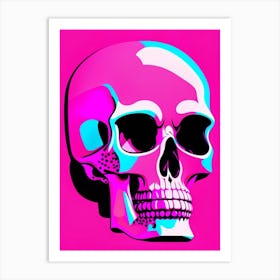 Skull With Pop Art Influences 1 Pink Pop Art Art Print