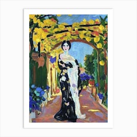 Woman In A Garden Art Print