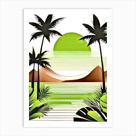 Tropical Landscape With Palm Trees 2 Art Print