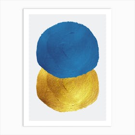 Gold And Indigo Circles Art Print