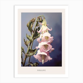 Floral Illustration Foxglove 2 Poster Art Print