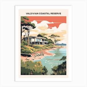 Valdivian Coastal Reserve Midcentury Travel Poster Art Print