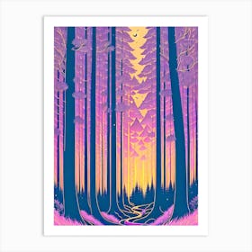 Forest At Sunset 1 Art Print