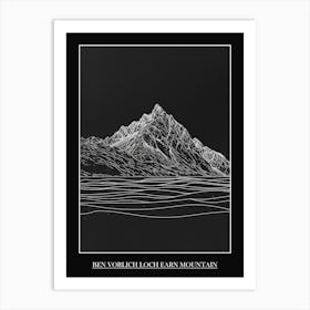 Ben Vorlich Loch Earn Mountain Line Drawing 1 Poster Art Print