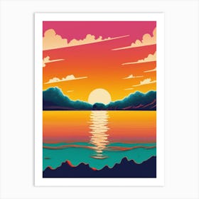 Sunset Over Water Art Print