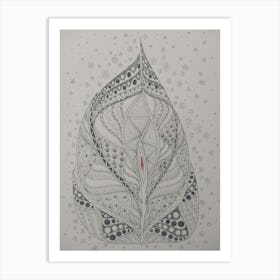 Wall Art Zentangle Leaf Art Print