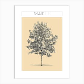 Maple Tree Minimalistic Drawing 1 Poster Art Print