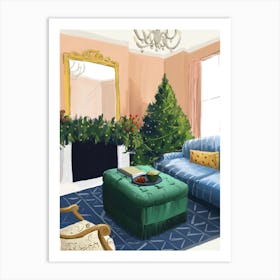 Christmas Living Room Art Print