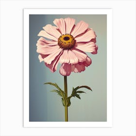 Floral Illustration Zinnia 2 Art Print