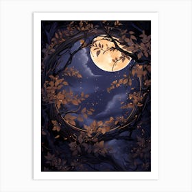 Full Moon In The Forest 2 Art Print