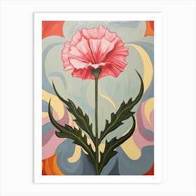 Carnation Dianthus 7 Hilma Af Klint Inspired Pastel Flower Painting Art Print