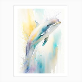 Indian Ocean Humpback Dolphin Storybook Watercolour  (1) Art Print