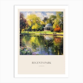 Regents Park London 3 Vintage Cezanne Inspired Poster Art Print