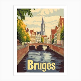 Aihrgdesign A Classic 1960s Travel Poster For Bruges 1 Art Print