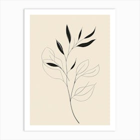 Leaf In Black And White 1 Art Print