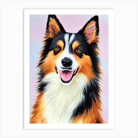 Collie 4 Watercolour Dog Art Print