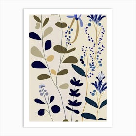 Speedwell Wildflower Modern Muted Colours 2 Art Print