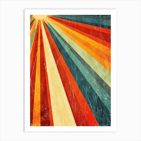 Retro Sunburst Art Print