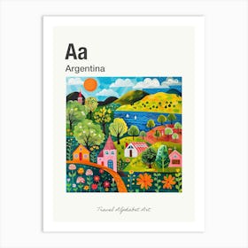 Kids Travel Alphabet  Argentina 1 Art Print