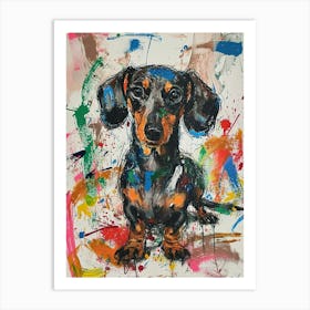 Dachshund Acrylic Painting 10 Art Print