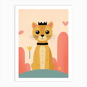 Little Puma 1 Wearing A Crown Art Print