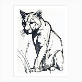 B&W Puma Art Print