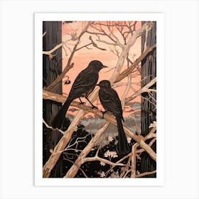 Art Nouveau Birds Poster Chimney Swift 1 Art Print