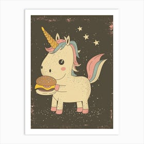 Unicorn Eating A Cheeseburger Muted Pastels 2 Art Print